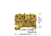 Wago 2002-1206 4 mm² Sarı 2 İletkenli Ray Klemens - 2