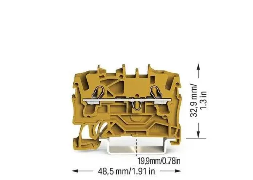 Wago 2002-1206 4 mm² Sarı 2 İletkenli Ray Klemens - 2