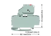 Wago 2002-1611/1000-836 4 mm² Gri 2 İletkenli Sigortalı Klemens 230 V Led'Li - 2