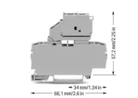 Wago 2002-1611 4 mm² Gri 2 İletkenli Sigortalı Klemens - 2