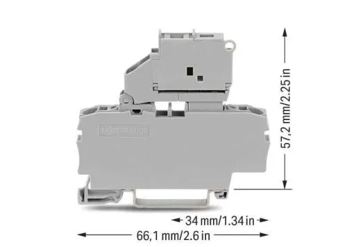 Wago 2002-1611 4 mm² Gri 2 İletkenli Sigortalı Klemens - 2