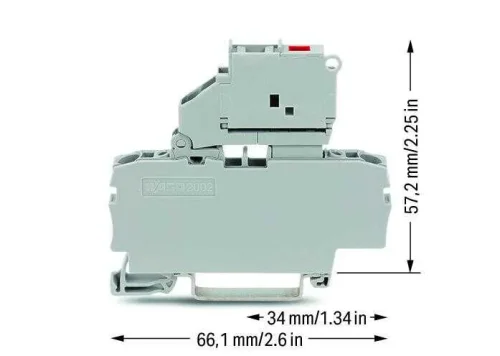 Wago 2002-1611/1000-836 4 mm² Gri 2 İletkenli Sigortalı Klemens 230 V Led'Li - 2
