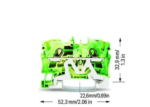 Wago 2004-1207 6 mm² Sarı-Yeşil 2 İletkenli Topraklı Klemens - 2