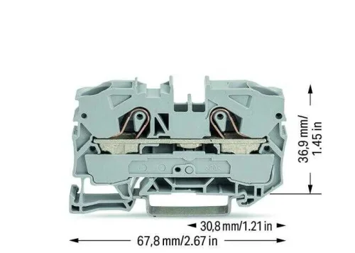 Wago 2010-1201 16 mm² Gri 2 İletkenli Ray Klemens - 2