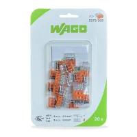 Wago 20'li Paket 2273-203 3 İletkenli 3X2,5 mm² Tek Damarlı İletkenler İçin Buat Klemens - 1