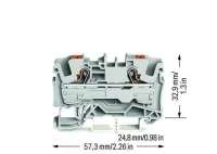 Wago 2206-1201 6 mm² Gri Butonlu 2 İletkenli Ray Klemens - 2
