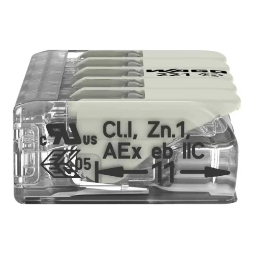 Wago 221-485 5 İletkenli Şeffaf Buat Klemens 2X4 mm² Ex Uygulamaları İçin Uygun - 2