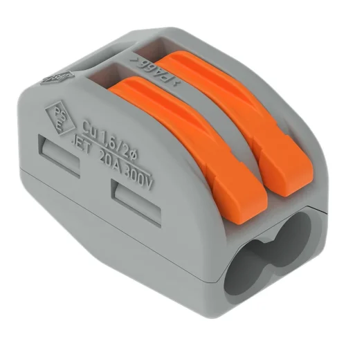 Wago 222-412 Kollu Birleştirme Konektörü 4 mm² 2 İletkenli Gri - 1