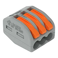 Wago 222-413 Kollu Birleştirme Konektörü 4 mm² 3 İletkenli Gri - 1
