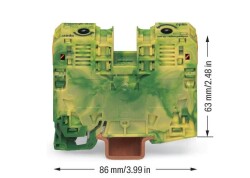 Wago 285-137 35 mm² Sarı-Yeşil 2 İletkenli Topraklı Klemens - 2