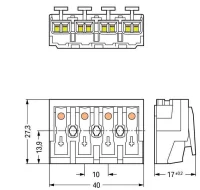 Wago 294-4004 4 Kutuplu Aydınlatma Tarafı: Tek Damarlı İletkenle, Enst. Tarafı: Tüm İletken Tipleri İçin Maks. 2,5 mm² Beyaz - 3