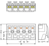 Wago 294-4005 5 Kutuplu Aydınlatma Tarafı: Tek Damarlı İletkenle, Enst. Tarafı: Tüm İletken Tipleri İçin, Maks. 2,5 mm² Beyaz - 3
