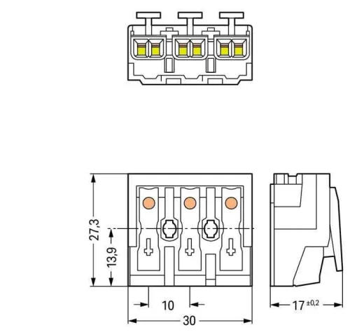 Wago 294-4013 3 Kutuplu N-Pe-L Baskılı Aydınlatma Tarafı: Tek Damarlı İletkenle Enst. Tarafı: Tüm İletken Tipleri İçin 2,50 mm² Beyaz - 3