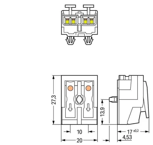 Wago 294-5012 2 Kutuplu N-L Baskılı Aydınlatma Tarafı: Tek Damarlı İletkenle, Enst. Tarafı: Tüm İletken Tipleri İçin Maks. 2,5 mm² Snap-İn Montaj Beyaz - 3