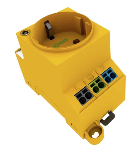 Wago 709-582 Led Durum Göstergeli Pano Prizi Schuko, Sarı - 1