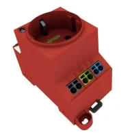 Wago 709-583 Led Durum Göstergeli Pano Prizi Schuko, Kırmızı - 1