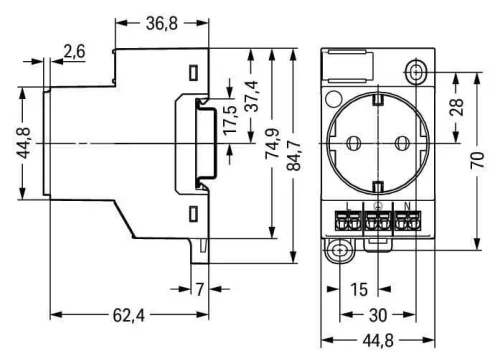 Wago 709-583 Led Durum Göstergeli Pano Prizi Schuko, Kırmızı - 2