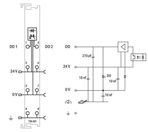 Wago 750-501 2 Kanallı Dijital Çıkış 24 Vdc 0,5 A - 3