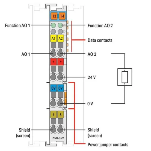Wago 750-552 2 Kanallı Analog Çıkış 0 … 20 Ma - 2