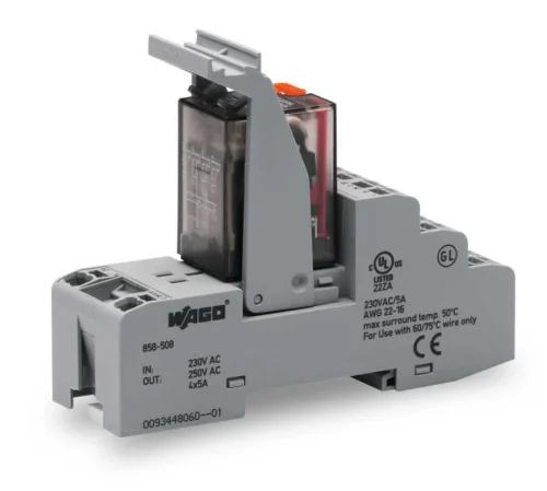 Wago 858-508 4 Kontak Manuel Çalıştırmalı 5 A 230 Vac Röle Takımı - 1