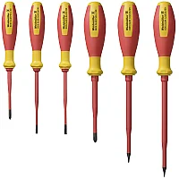 Weidmüller 2749580000 SDI SET SLIM S3.5-6.5/PH1/2 İzoleli Tornavida Seti- 4 Düz/2 Yıldız(İnce Seri) - 1