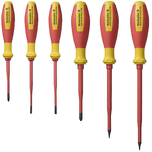 Weidmüller 2749580000 SDI SET SLIM S3.5-6.5/PH1/2 İzoleli Tornavida Seti- 4 Düz/2 Yıldız(İnce Seri) - 1