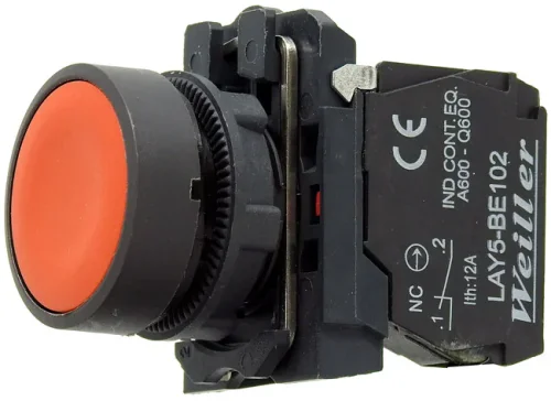 Weiller WL5-AA42 22mm Plastik Yaylı Kırmızı Stop Buton (1NC) - 2